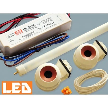 Zestaw LED świetlówka LED T5 PET1 9W (90cm) + zasilacz IP67+ oprawki hermetyczne