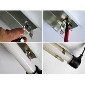 Uchwyt metalowy do świetlówki T8 | sklep AQUA-LIGHT.pl