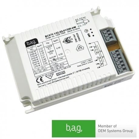 Statecznik elektroniczny firmy BAG, typ BCS70.1/42.2Q-01/220-240 |sklep AQUA-LIGHT.pl