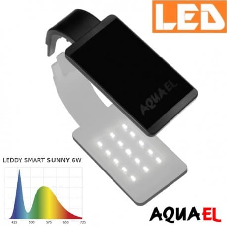 Lampka akwariowa LED LEDDY SMART 2 SUNNY 6W 6500K AQUAEL, czarna - na akwarium | sklep AQUA-LIGHT.pl