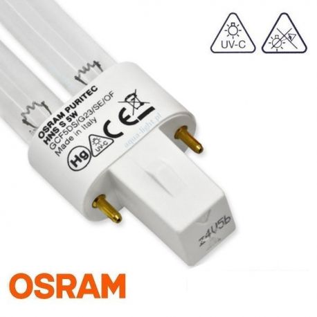 Żarnik UV-C Osram HNS Puritec G23 5W | sklep AQUA-LIGHT.pl