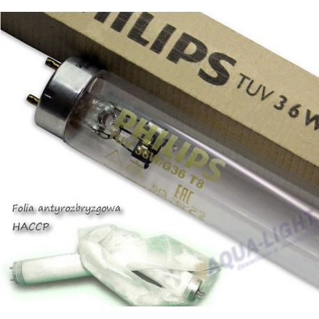 Promiennik + folia antyrozbryzgowa HACCP TUV-C Philips 36W G36