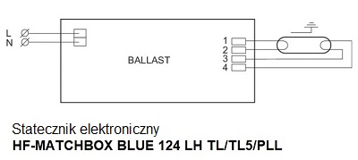 Statecznik Philips HF-Matchbox Blue 124 LH - schemat podłączenia |sklep AQUA-LIGHT.pl