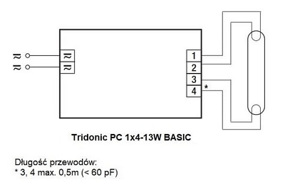 Schemat - PC 1x4-13W Basic Tridonic | sklep AQUA-LIGHT.pl